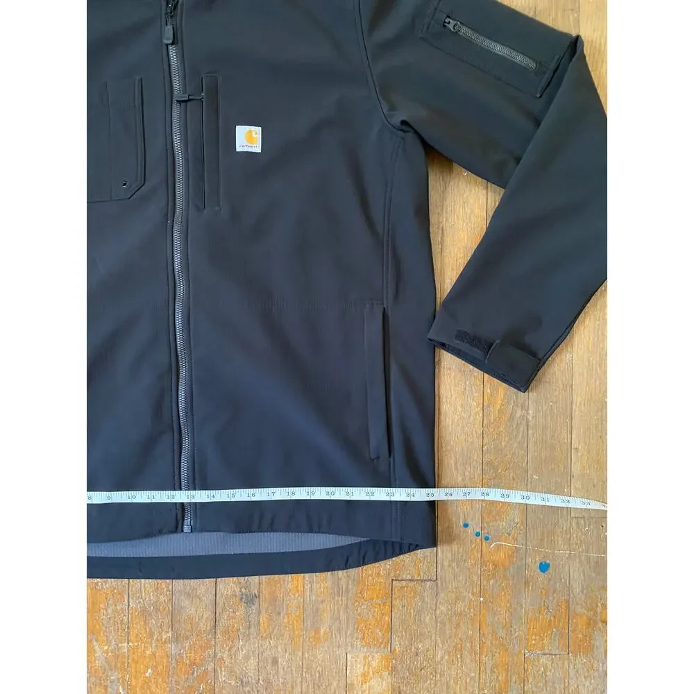 Black Carhartt Rain Defender Relaxed Fit Hooded Jacket -‎ (Men’s XL Tall) - Picture 8 of 9